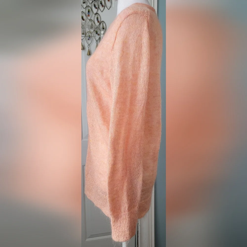 J. Crew Mohair Blend Boyfriend Cardigan Women's S Peach Button Down Long-sleeved - Picture 2 of 13